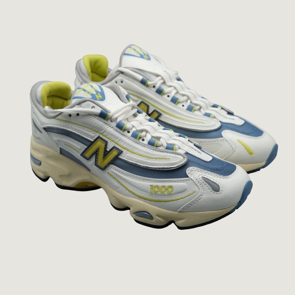 New Balance 1000 M1000CA 12 White Blue Yellow Leather Mesh Retro Running Sneaker